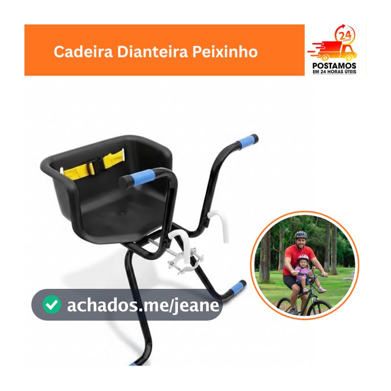 Cadeirinha Bicicleta Dianteira Frontal Infantil Até 4 Anos Fixação Frontal Cadeirinha Peixinho Peixinho Annzo