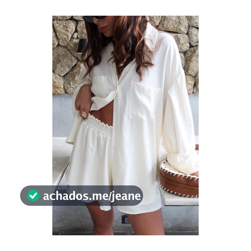 CONJUNTO CAMISA BATA COM SHORTS PERFEIÇÃO E ESTILO  CHAMISE E SHORTS SOLTINHO