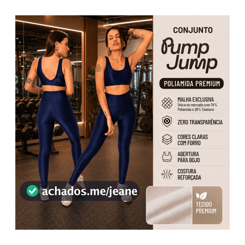 Conjunto Fitness Feminino Top Regata + Legging Cintura Alta Micro Canelada Poliamida Premium