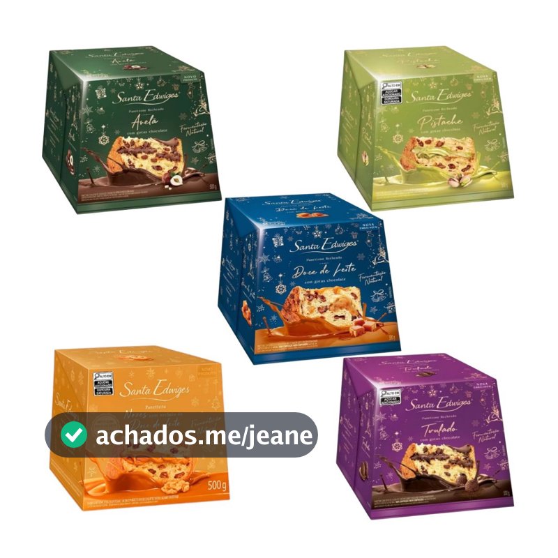 Panetones Recheado 500g Pistache Gotas Chocolate Doce De Leite Avelã Trufado