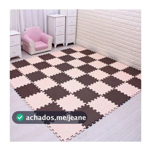 Tapete EVA Quebra-Cabeça 10  ou 12 Peças 30x30cm Espuma com Pelúcia Macio Antitérmico, Piso de Quarto e Decoração