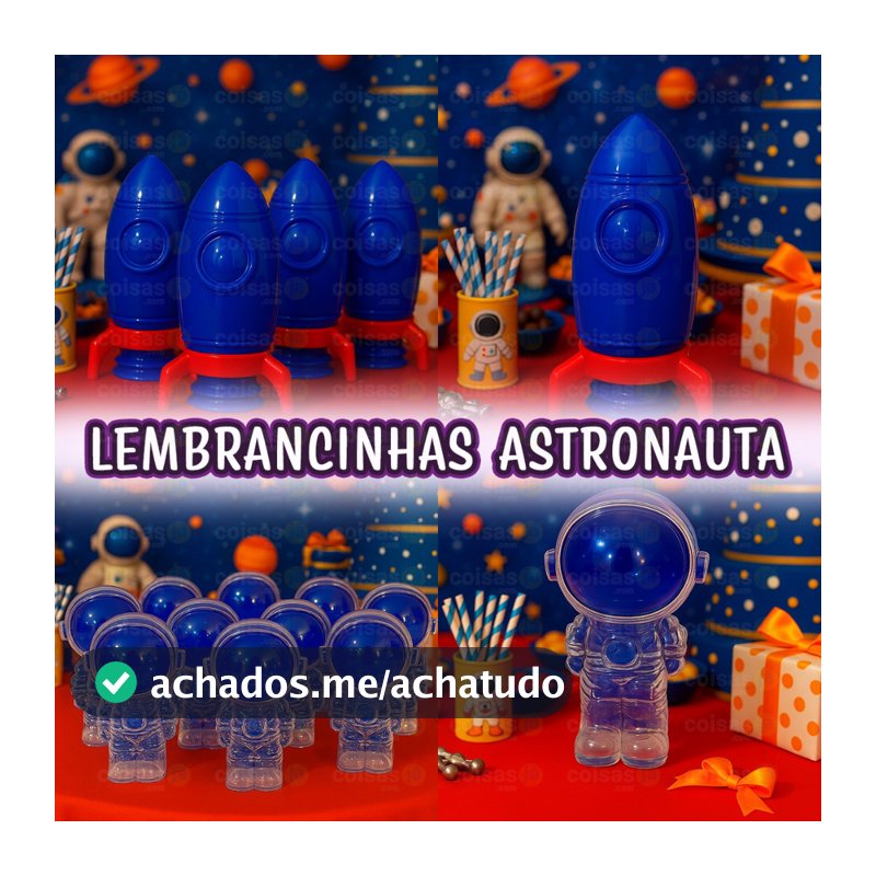 Kit 12 ou 24 Baleiros Lembrancinhas Astronauta Foguete Espaço Festa Galaxia Decoração