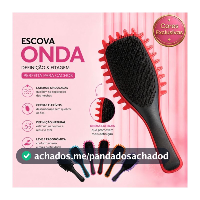 Escova Onda Finalizadora Beauty Flash Definição de Cachos e Finalização para Cabelo Cacheado Crespo