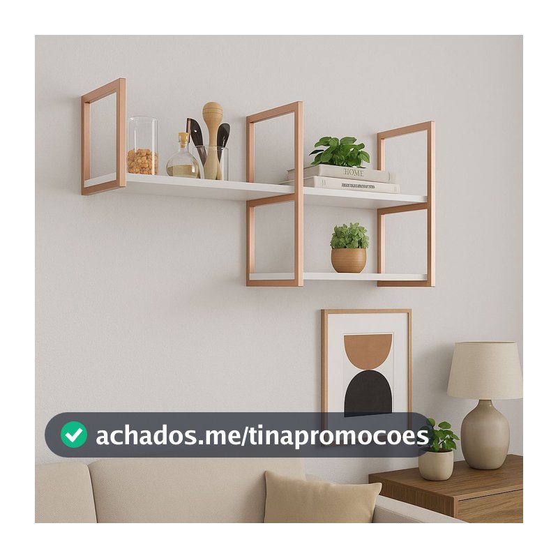 Nicho Prateleira Suspensa Estilo Industrial Teto E Parede Rose Gold
