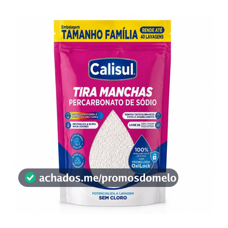 Percarbonato 100% Puro Tira Manchas Roupas Brancas e Coloridas