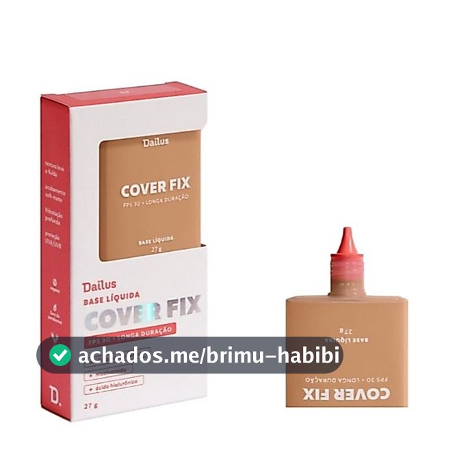 Base Líquida Cover Fix Dailus fps30 Soft Matte 27g Novo