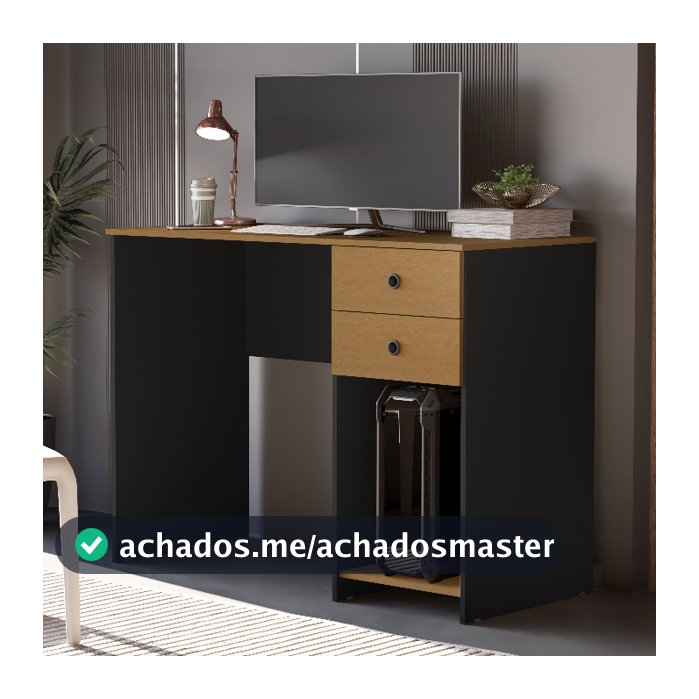 Escrivaninha Mesa para Computador Gamer 2 Gavetas e Suporte CPU Quarto Estudo Escritório Home Office