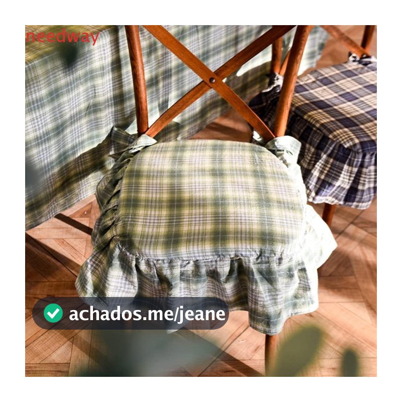 Almofada Para Cadeira De Jantar NEEDWAYB , De Xadrez Com Babados E Enchimento De Espuma Macia Assento Estilo Country Ame