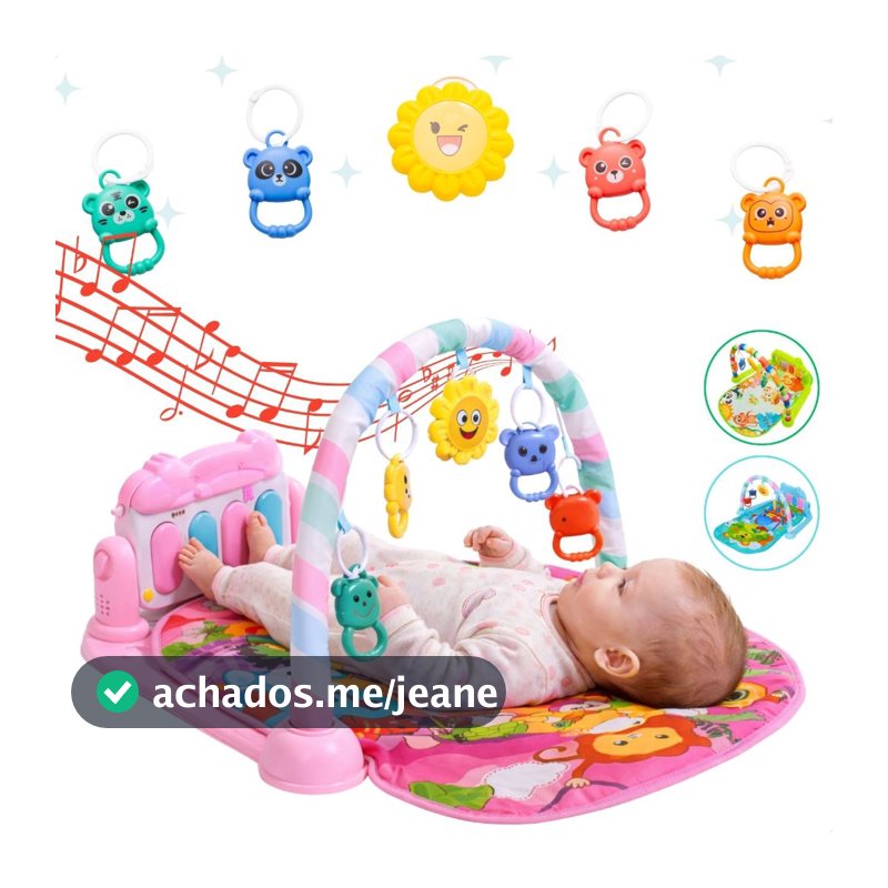 Tapete de Atividades Musical com Piano Interativo Ginásio com Som e Luzes