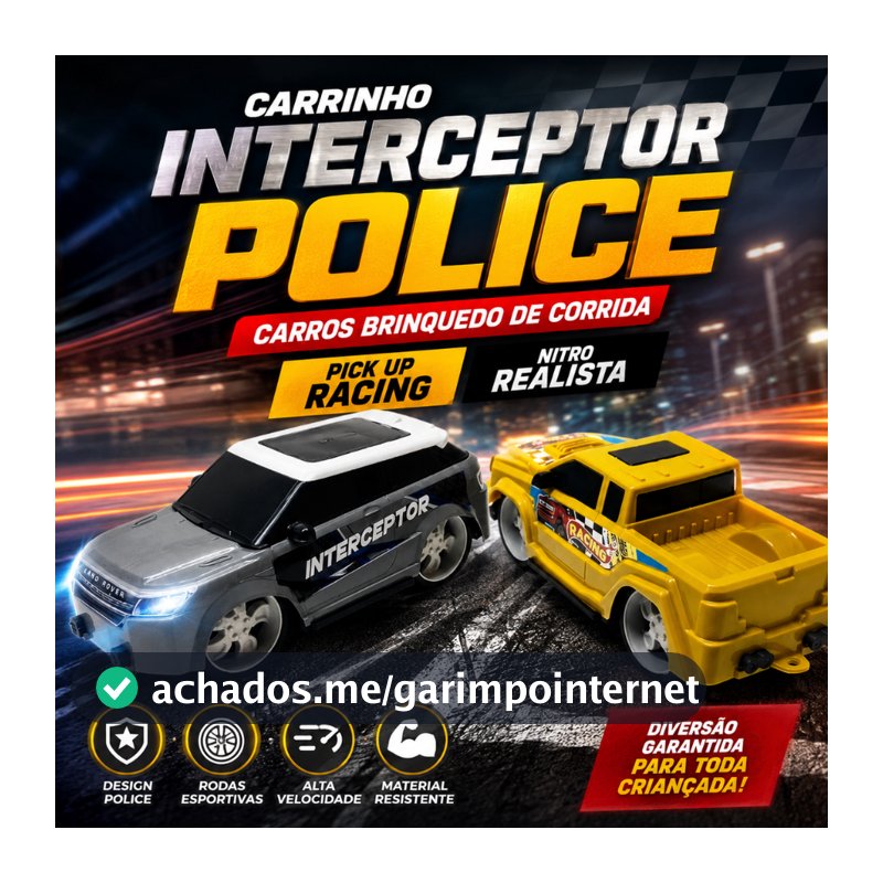 Carrinho Interceptor Police Carros Brinquedo De Corrida Pick up Racing Nitro Realista