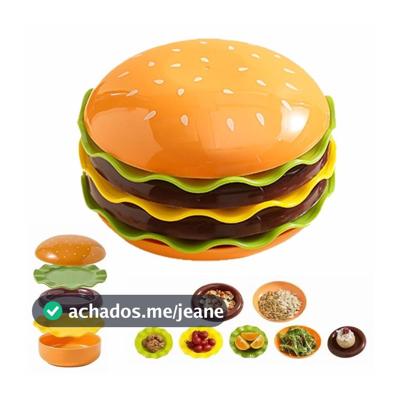 Conjunto De Placa De Hambúrguer Empilhável 7 Camadas Mini Decoração Jantar Valor Osso Molho Engraçado H1p0