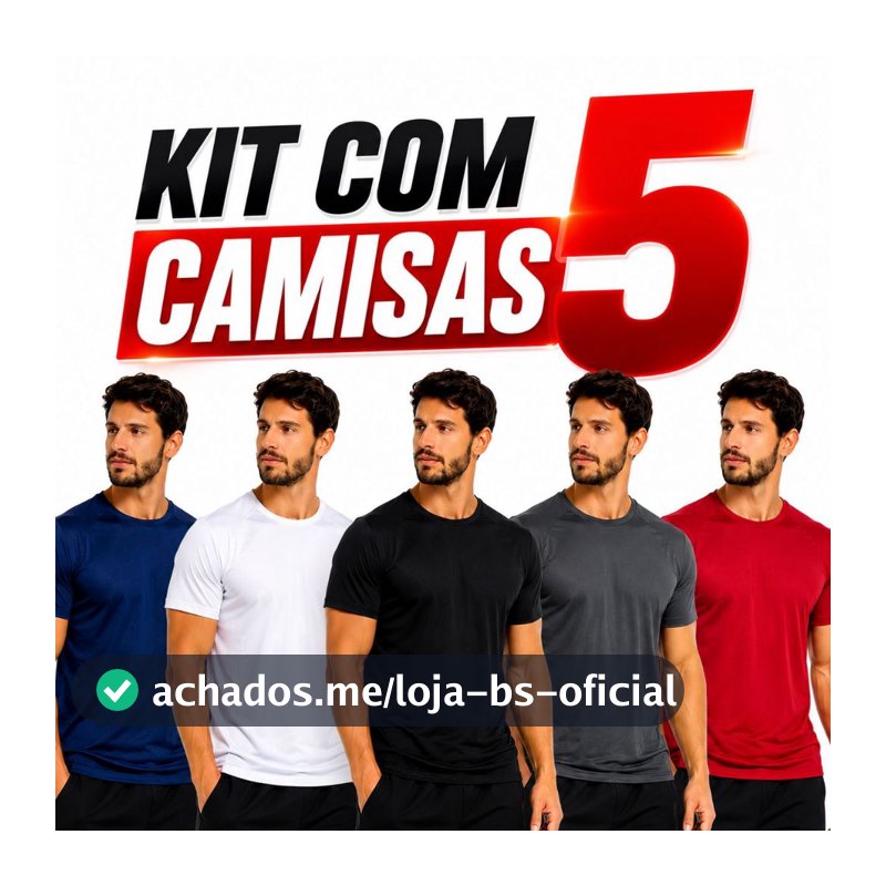 Kit 5 Camisas Dry Fit Proteção Uv Furadinha Masculinas para Academia mega promoção