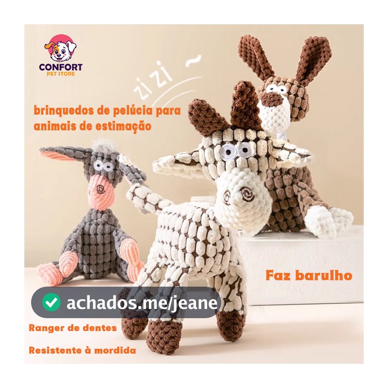Brinquedos de pelúcia para animais de estimação — brinquedos para cães, resistentes a mordidas e que emitem sons burro