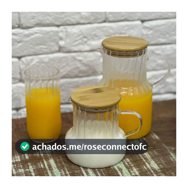 Jarra de Vidro Borossilicato c/ Tampa em Bambu Classic Tamanhos Lyor