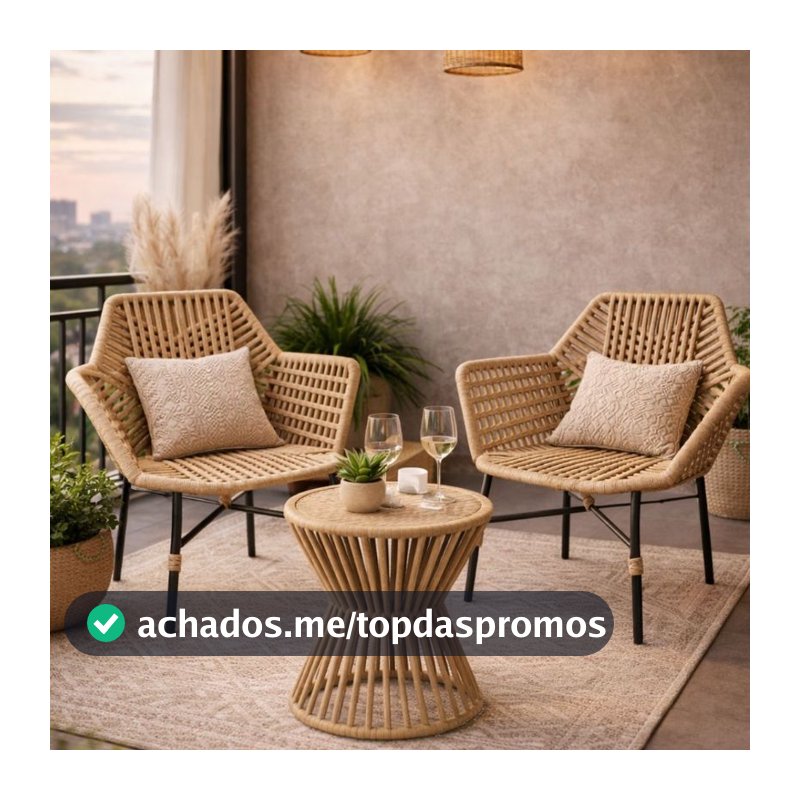 Kit 2 Cadeiras Tropicalia E Mesa Ampulheta Trico Nautico Para Area De Piscina Churrasqueira