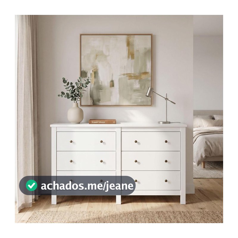 Comoda 6 Gavetas Maggiore  Branco Lopas