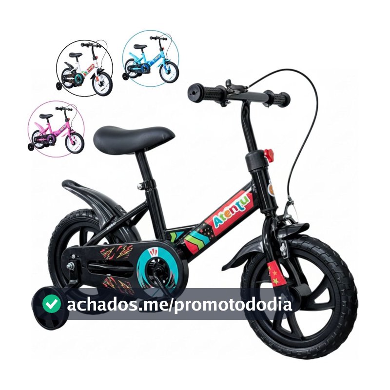 Bicicleta Infantil Aro 12 Menina Menino com Pedal e Rodinhas para Criança