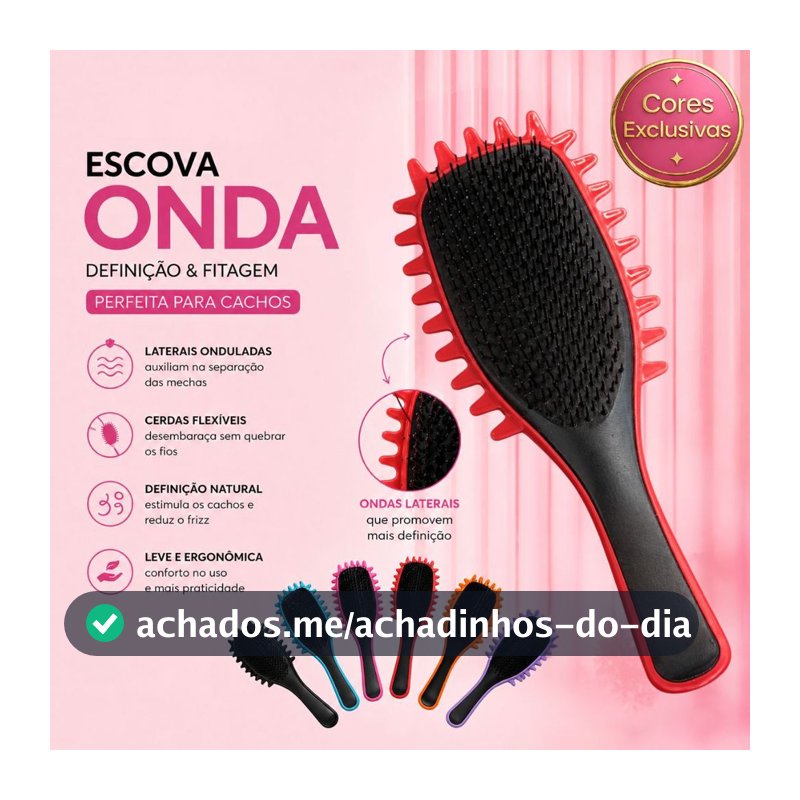Escova Onda Finalizadora Beauty Flash Definição de Cachos e Finalização para Cabelo Cacheado Crespo