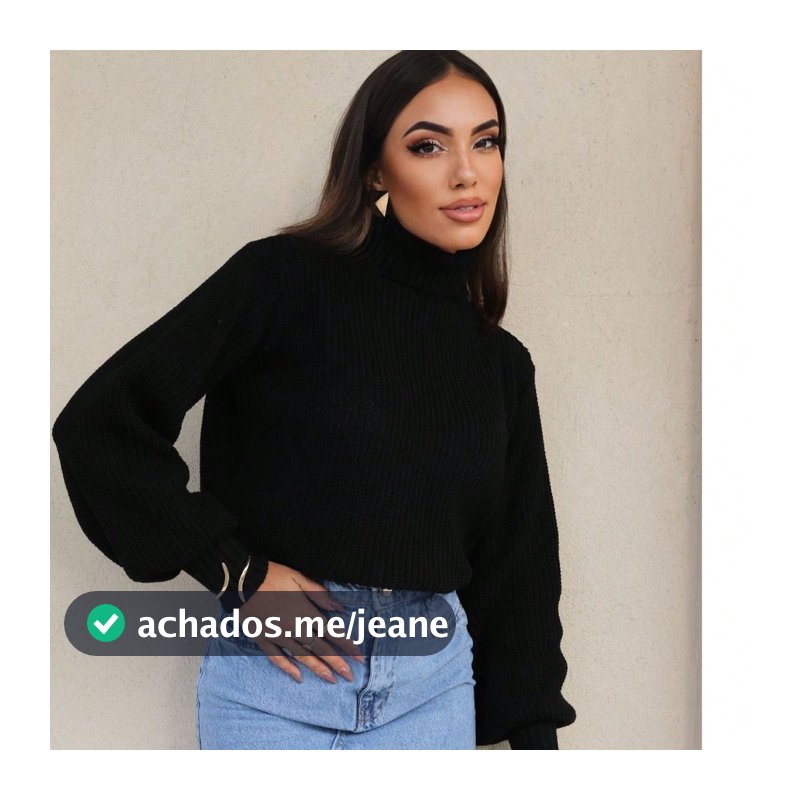 Blusa De Frio Feminina Gola Alta Manga Bufante Cacharrel Inverno