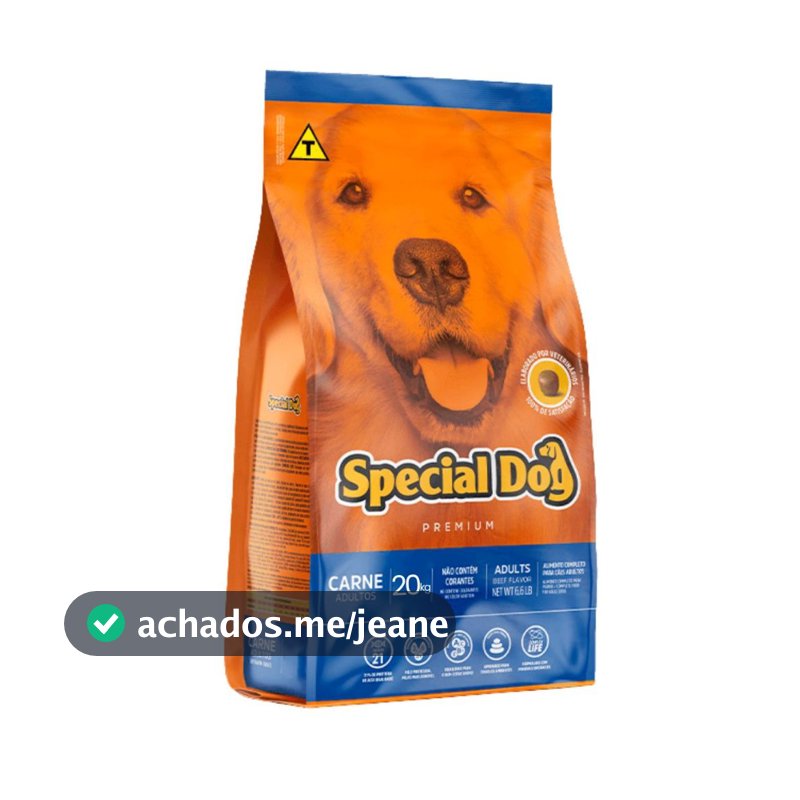 Ração Special Dog 20Kg Para Cães Adultos Sabor Carne