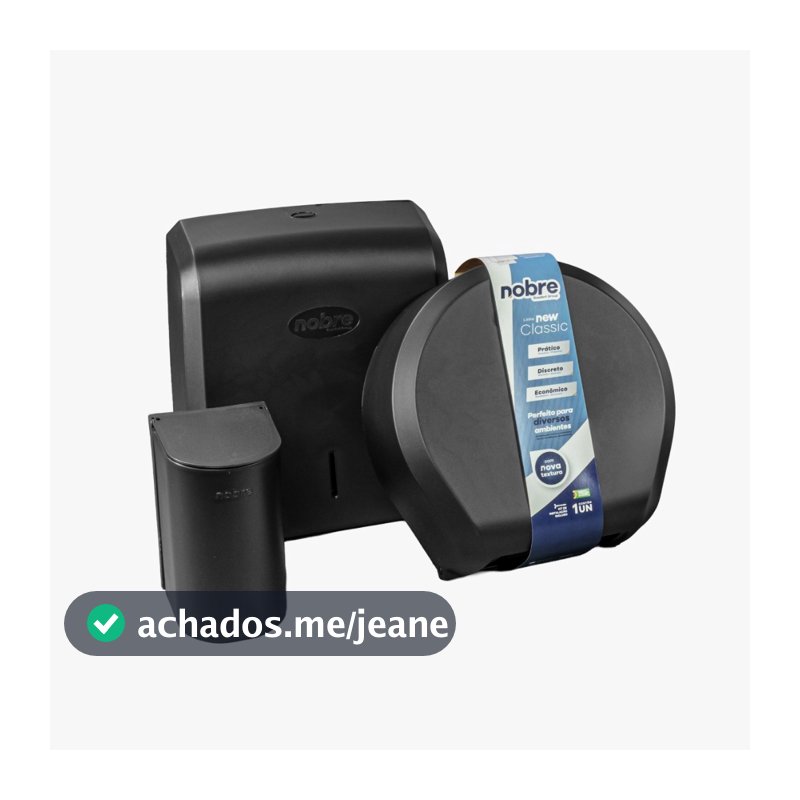 Kit dispensadores (1 saboneteira Mini Preta 1 Toalheiro e 1 Rolao  New Classic) BRANCO/PRETO - Nobre