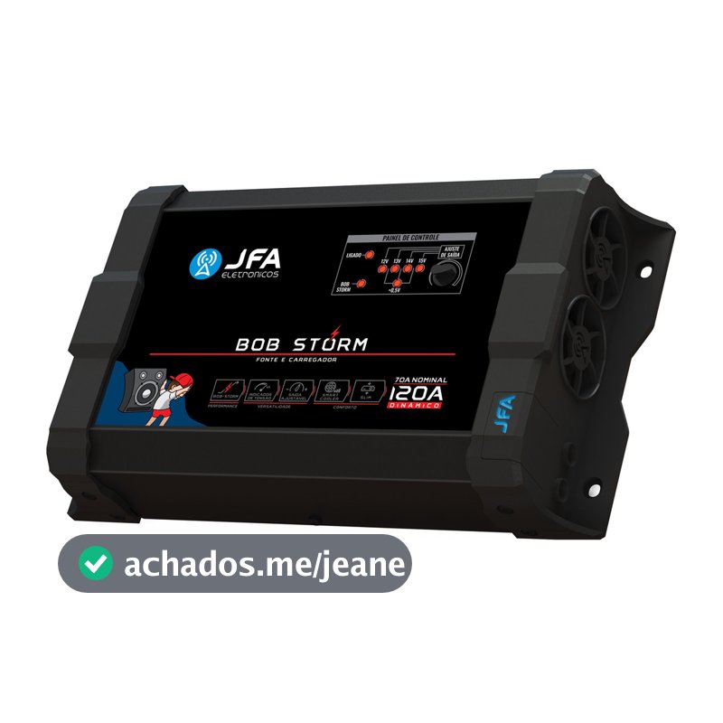 Fonte JFA Bob Storm 120A Bivolt Carregadora e Bateria Para Caixa Bob Ativa Trio Home Som Casa