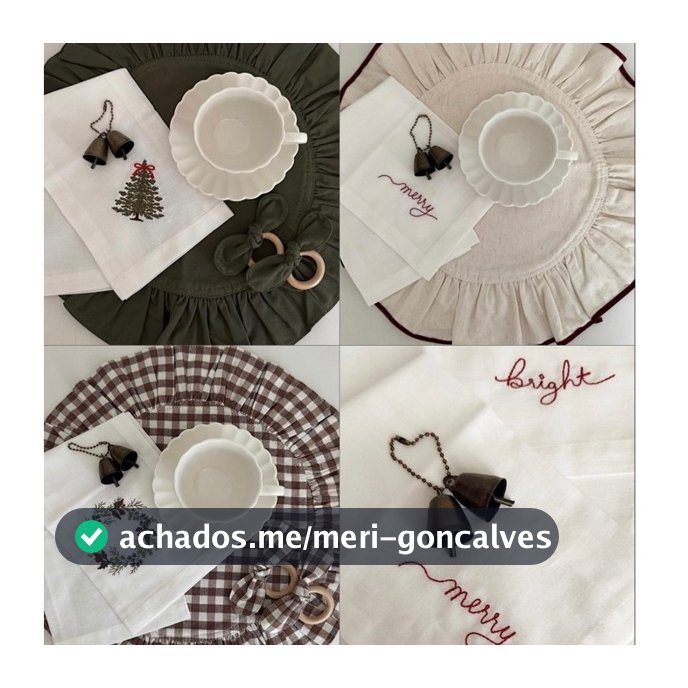 Kits Jogos americanos Coleção de Natal ( 2 Lugares a mesa )