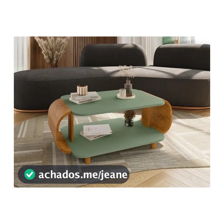 Mesa de Centro Canto Moderna Cor Pistache