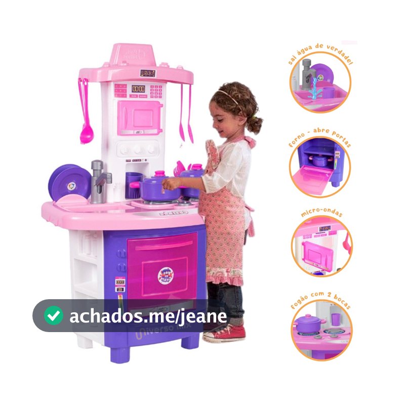 Kit Cozinha Infantil De Brinquedo Completa Sai Água de Verdade
