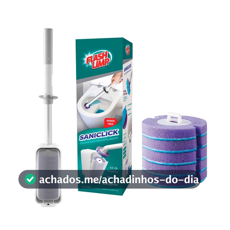 Kit Flash Limp para Banheiro Escova Sanitária Saniclick C/ 20 Refis