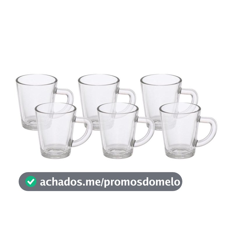 Jogo de Canecas de Café de Vidro 70ml Hauskraft