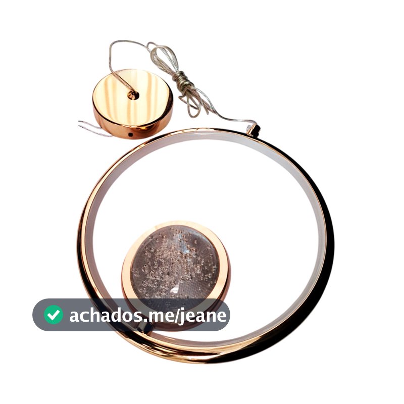 Lustre Pendente de Teto Luminaria Cristal LED Luz Moderna Decoração Premium Dourado 3 Cores