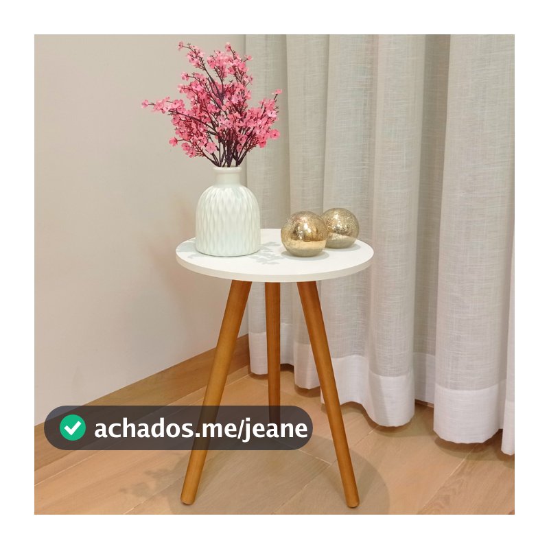 Mesinha Mesa Redonda De Centro E Canto Lateral Pé Palito Retrô Decoração Mdf