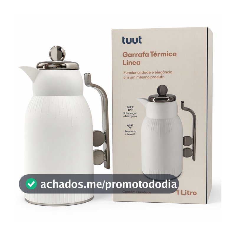 Garrafa Térmica De Café E Chá Línea Branca Luxo 1L Click - Tuut