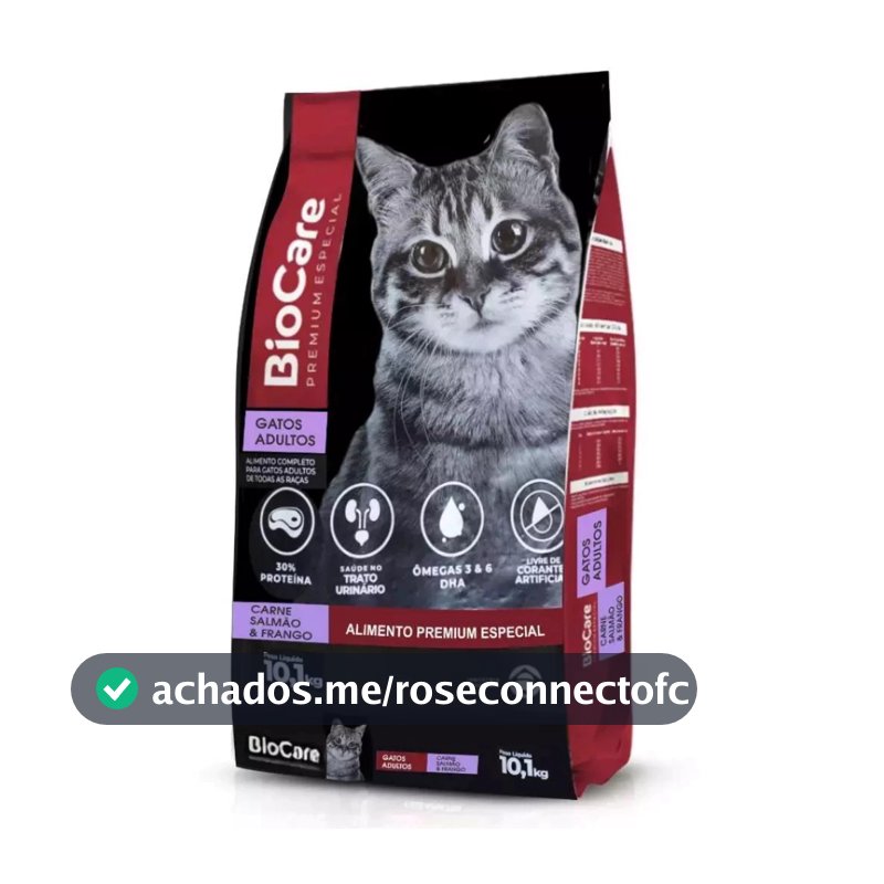 Ração Gatos Adultos Biocare Selection Salmão, Carne e Frango 10,1kg