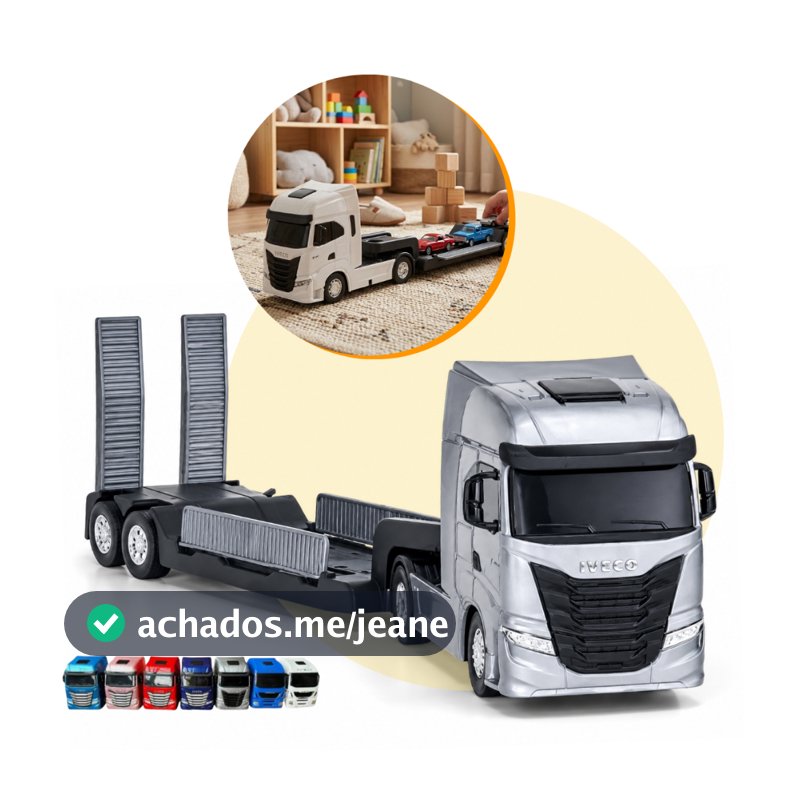 Caminhão Brinquedo Menino Criança Prancha Plataforma Guincho Iveco Hi-way