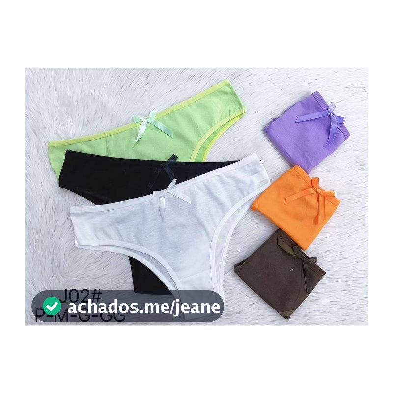 Kit 3 Calcinhas TANGA ALGODÃO Básica Lisa