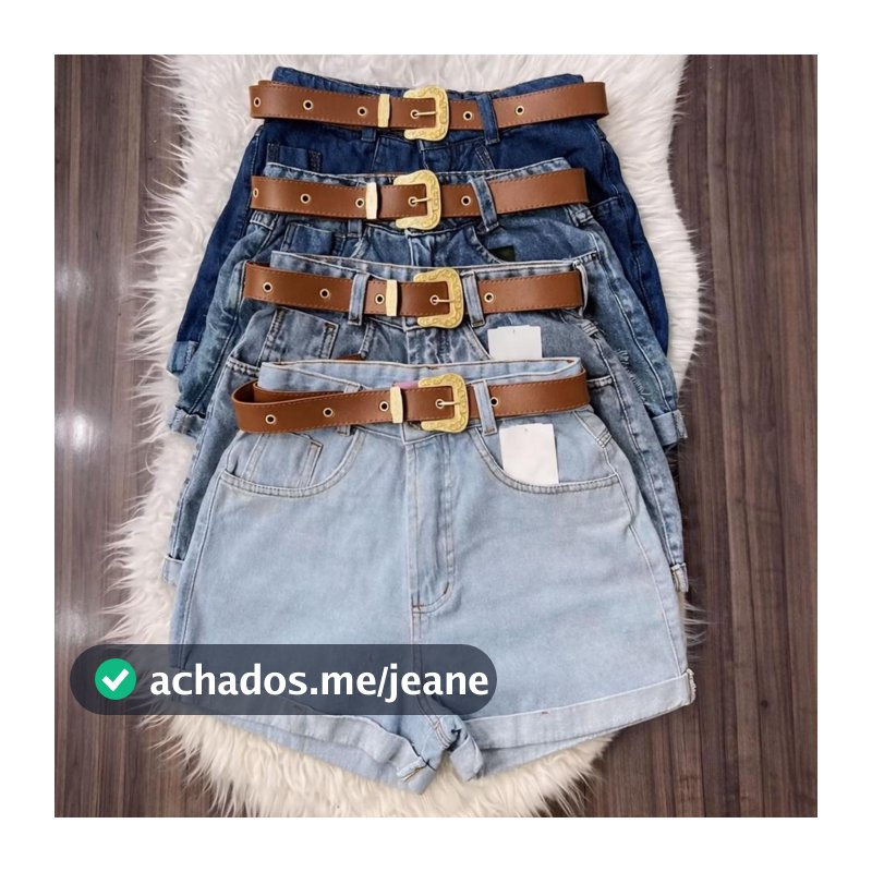 Short Jeans Feminino Cintura Alta Marmorizado Mom Sem Lycra