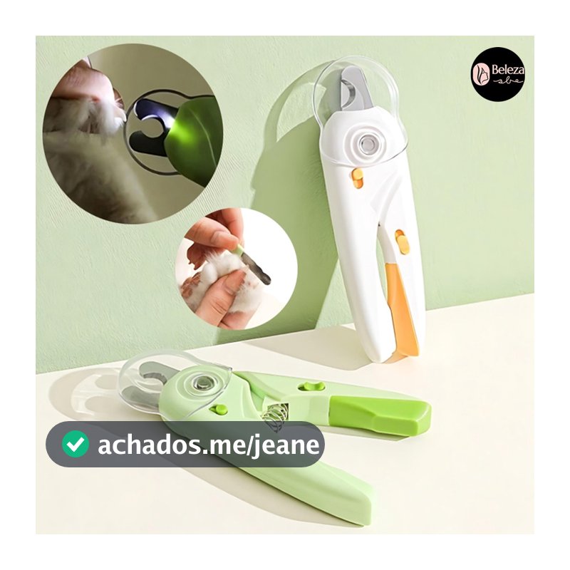 Cortador de unhas de cães e gatos, kit com alicate luminoso e lixa básica