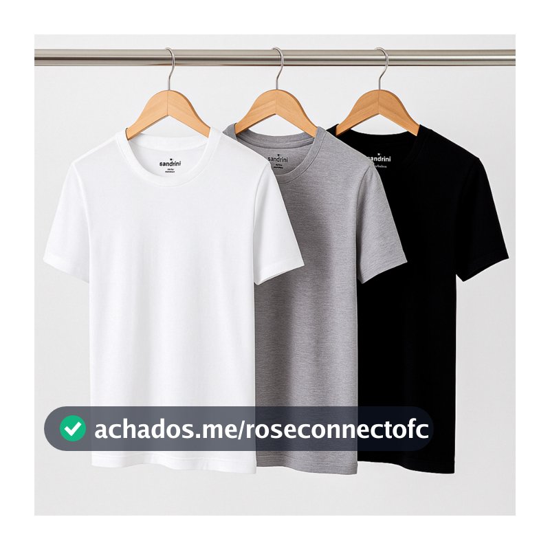 Kit 3 Camisetas Básicas Lisa Dia a Dia Algodão Sandrini Confortavel Masculina Adulto Promoção Original