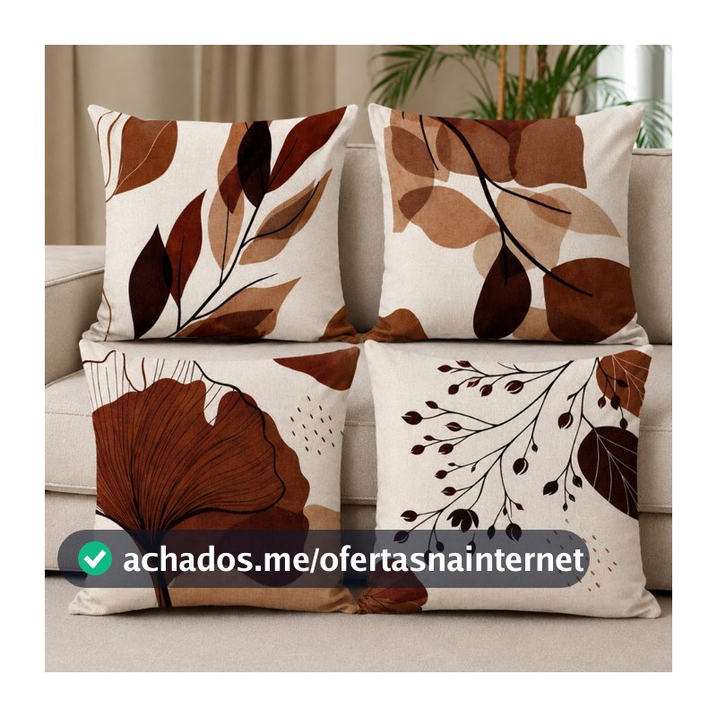 Kit 04 Almofadas Decorativa Estampa Digital Com e Sem Enchimento