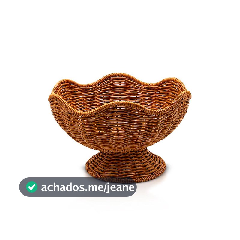 Fruteira Cesto Mesa Organizador Cozinha Casa Multiuso Pé Rattan Centro Pedestal