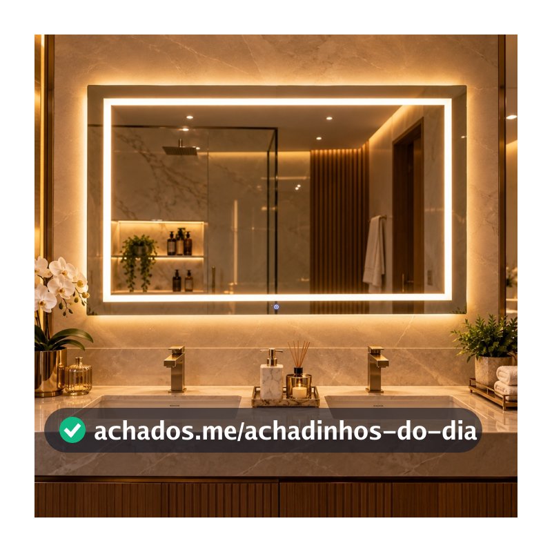 Espelho Camarim LED 3 Cores 120x70 Profissional Retangular Grande Corpo Inteiro Jateado