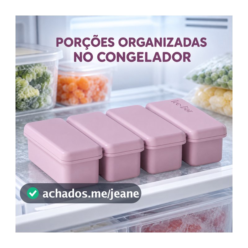 Forma de Silicone para Congelar Papinha 4 Porções 85ml Com Tampa Forminha Porta Papinha Refeições Congeladas Sem Bpa