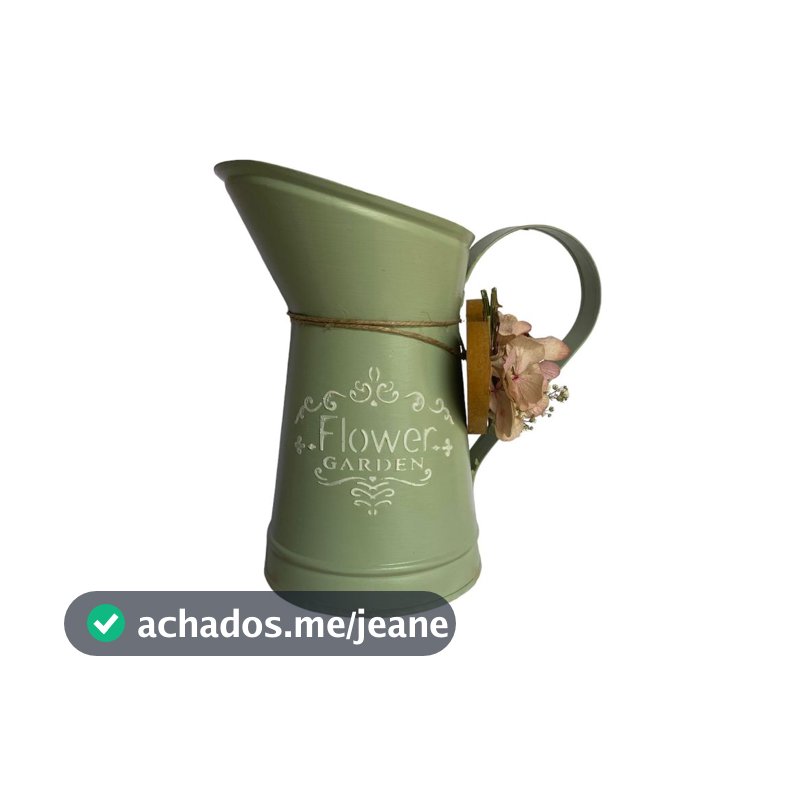 Vaso Jarra vintage com relevo Verde Claro