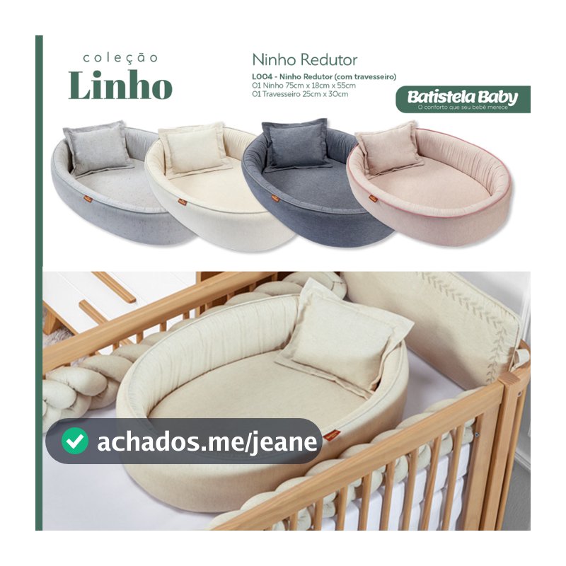 Ninho Redutor Para Menino Menina Com Travesseiro Linho Capa Removível Batistela Baby