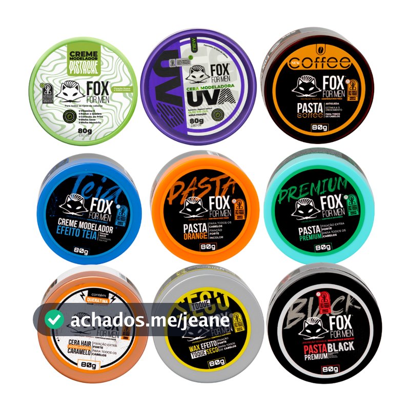 Pastas E Ceras Modeladora Fox For Men 80g Monte Seu Kit Personalizado