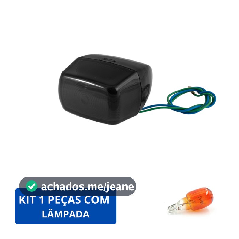 Pisca Seta POP 100/BROS 125/150 /XR200 125/TORNADO 250 Fumê Com Lâmpada - Disponível nas opções com 1, 2 ou 4 unidades