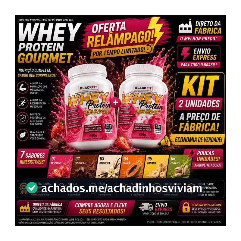 2 WHEY - MAIS SABOROSO E MAIS BARATO - QUALIDADE DA MATÉRIA PRIMA 100% IMPORTADA