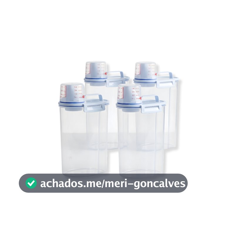 Kit 4 unids Pote Hermético 2L Premium Com Medidor Organizador De Alimentos Mantimentos Arroz
